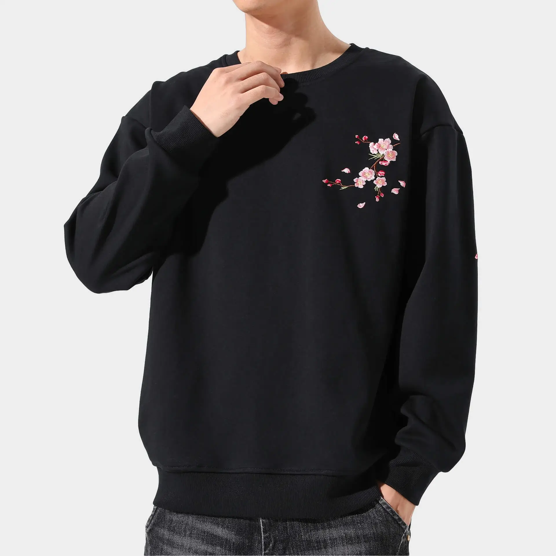 Sakura Embroidered Sweatshirt - Image 3