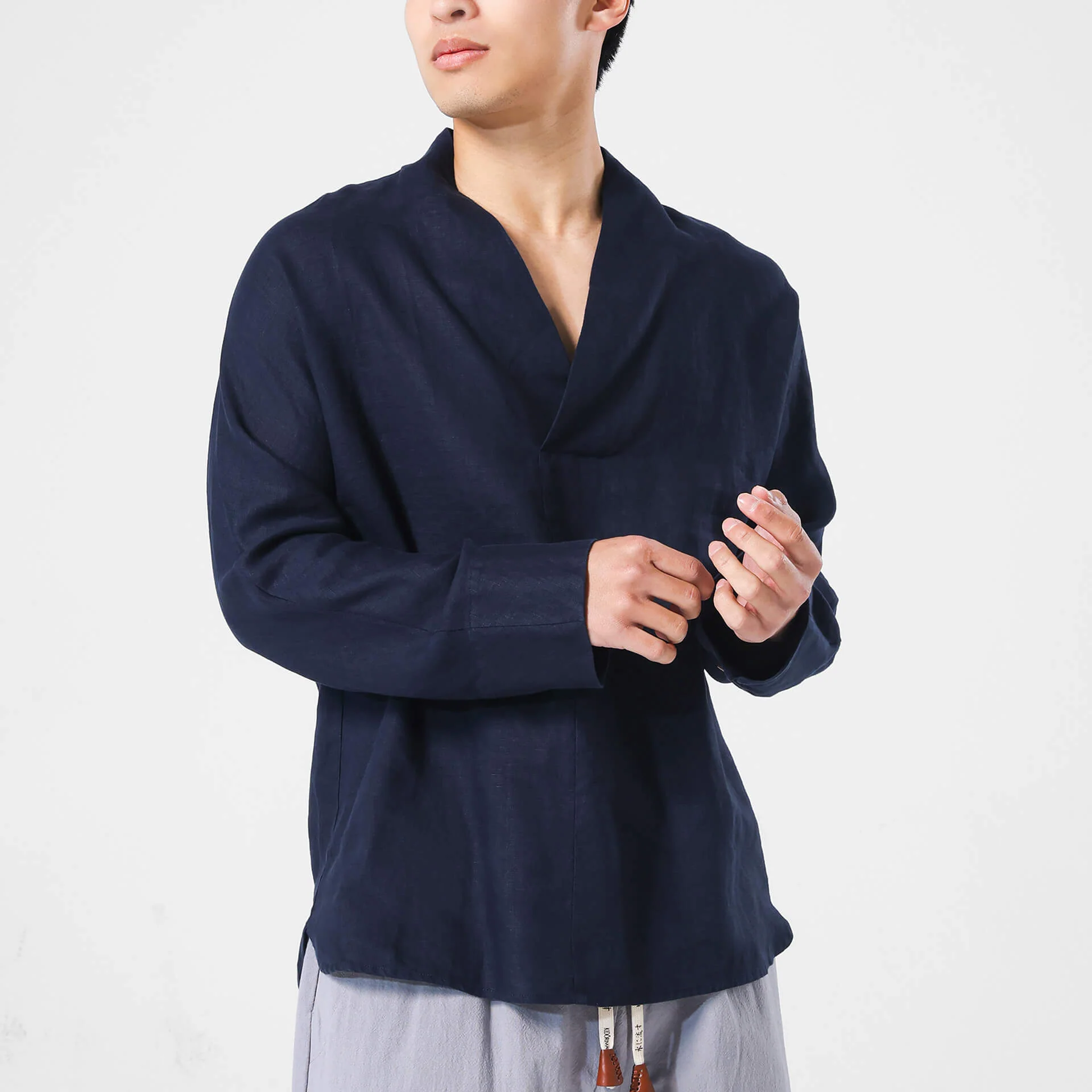 Shinu Drop V Shirt 2.0 - 100% Linen - Image 11