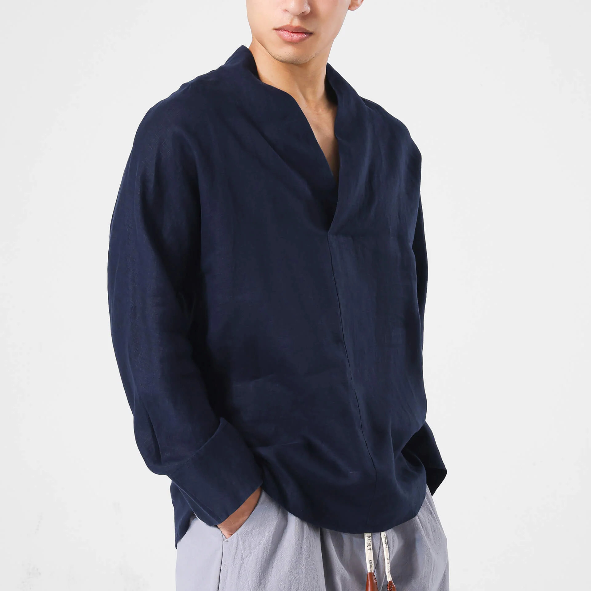 Shinu Drop V Shirt 2.0 - 100% Linen - Image 12