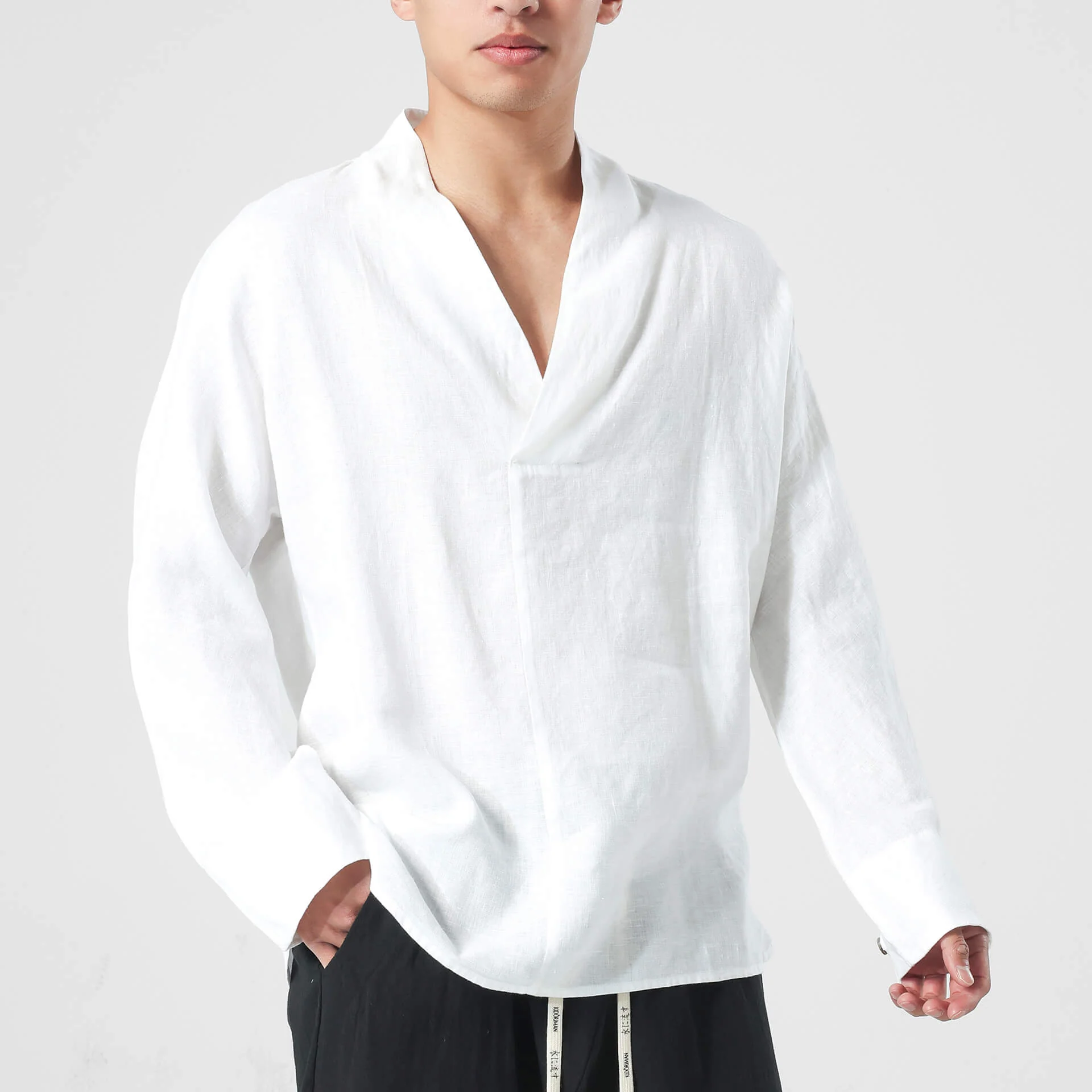 Shinu Drop V Shirt 2.0 - 100% Linen - Image 14