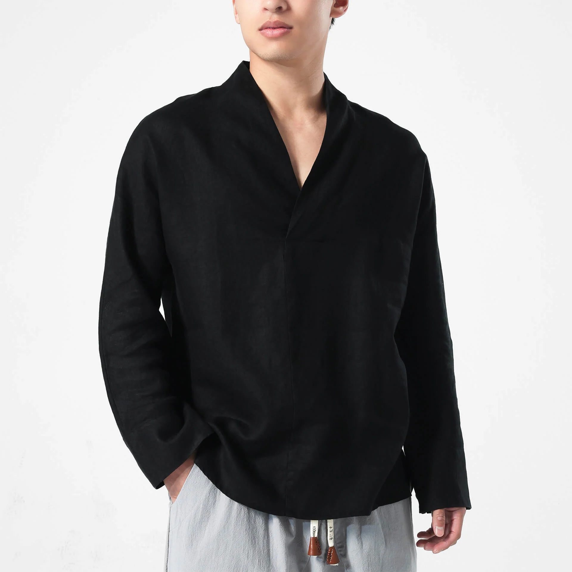 Shinu Drop V Shirt 2.0 - 100% Linen - Image 7